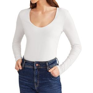 NWT Boden Fitted Double Layer Scoop Neck Top